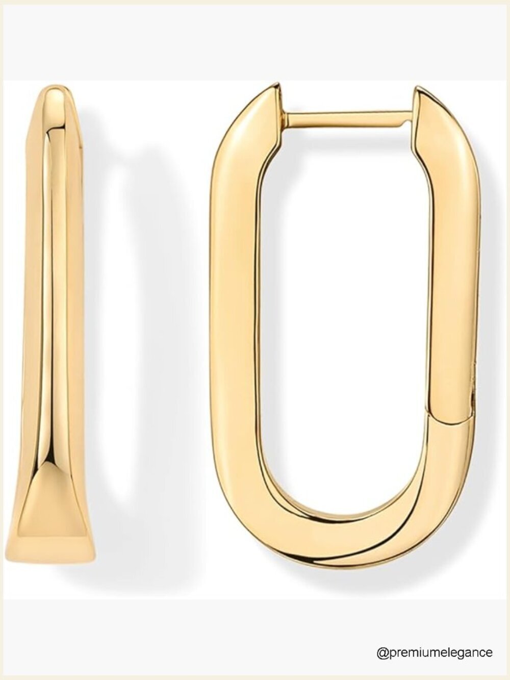 14K Gold Plated Sterling Silver Posts Geometric Hoop Earrings